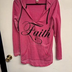 Pink Hoodie with Faith Print